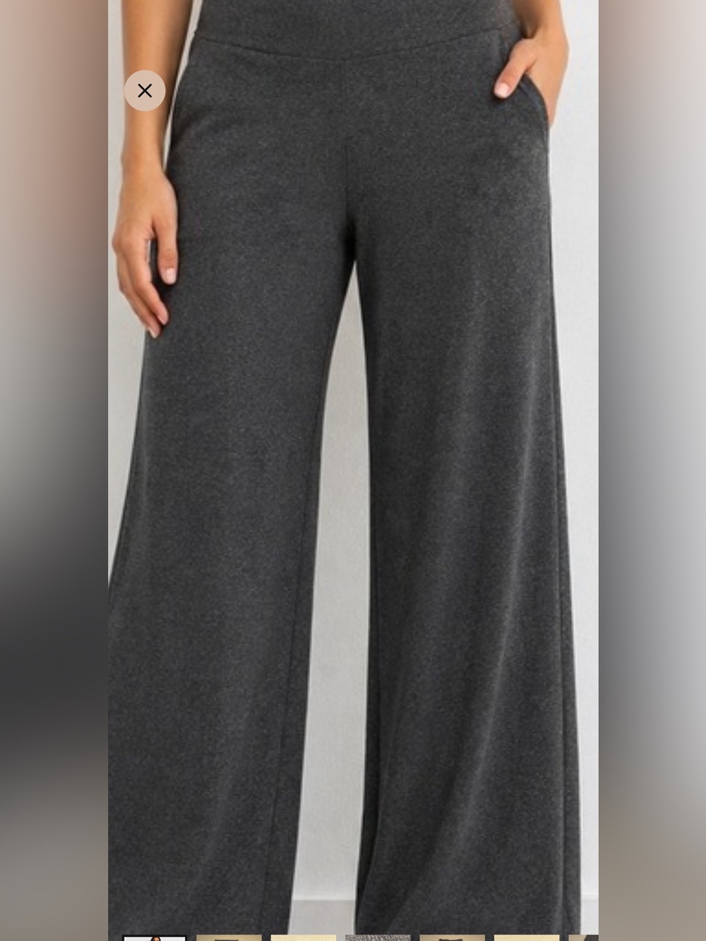 Athleta high waist Venice pant with wider leg- charcoal black heather. XL.